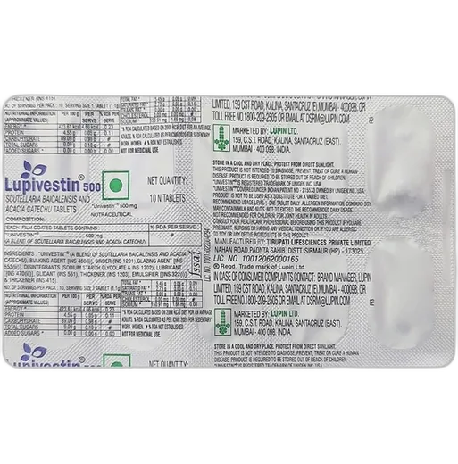 lupivestin 500mg tablet 10's